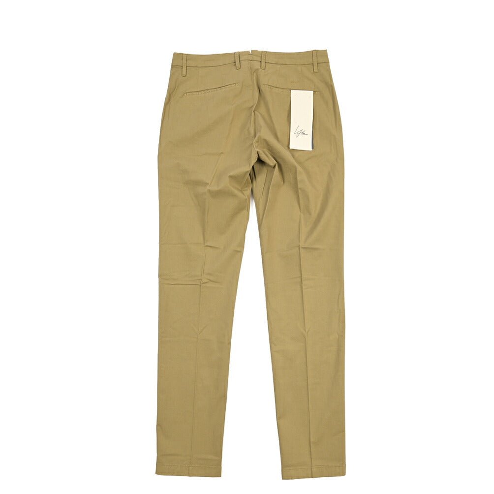 YCHAI “PANATELA” ストレッチコットン ノータックチノパンツ / SKINNY FIT カーキグリーン(SENAPE) 30 | GUARDAROBA MILANO OFFICIAL STORE