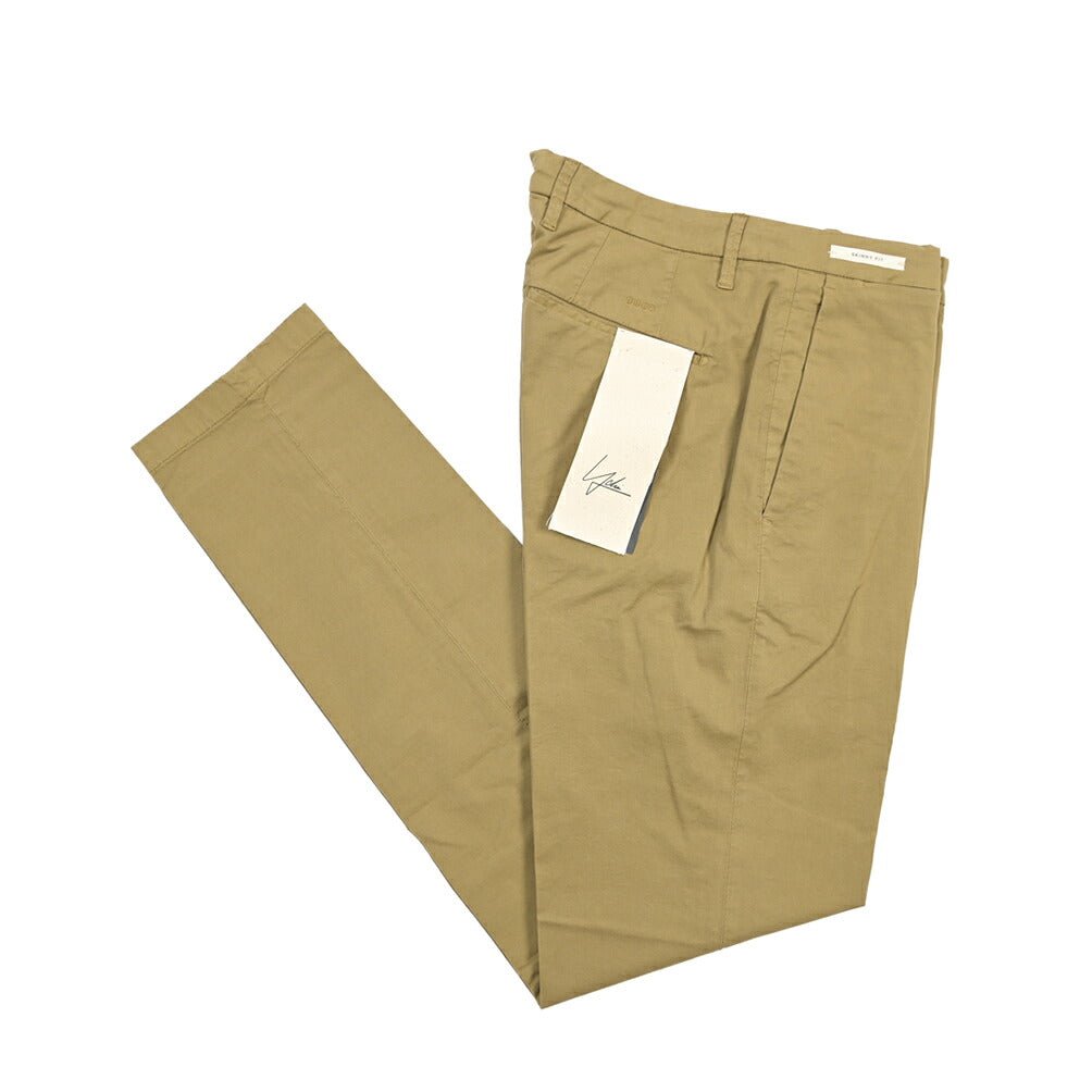 YCHAI “PANATELA” ストレッチコットン ノータックチノパンツ / SKINNY FIT カーキグリーン(SENAPE) 30 | GUARDAROBA MILANO OFFICIAL STORE
