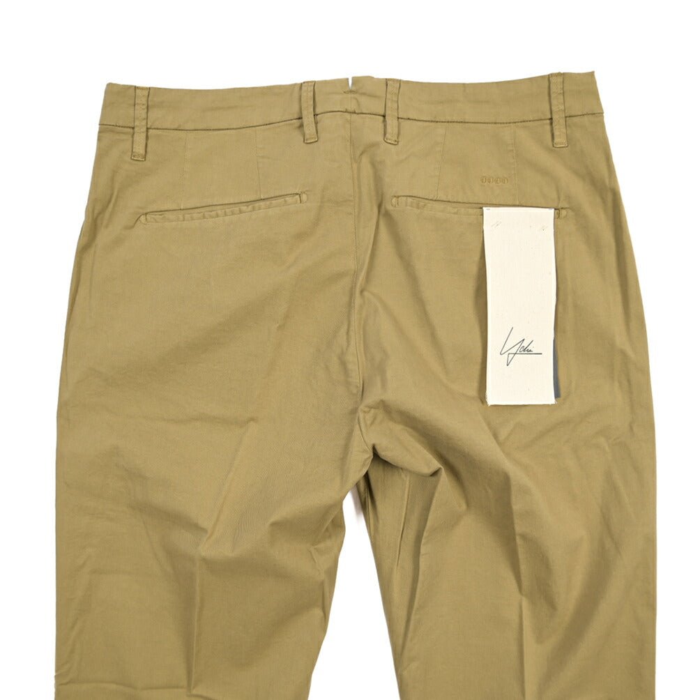 YCHAI “PANATELA” ストレッチコットン ノータックチノパンツ / SKINNY FIT カーキグリーン(SENAPE) 30 | GUARDAROBA MILANO OFFICIAL STORE