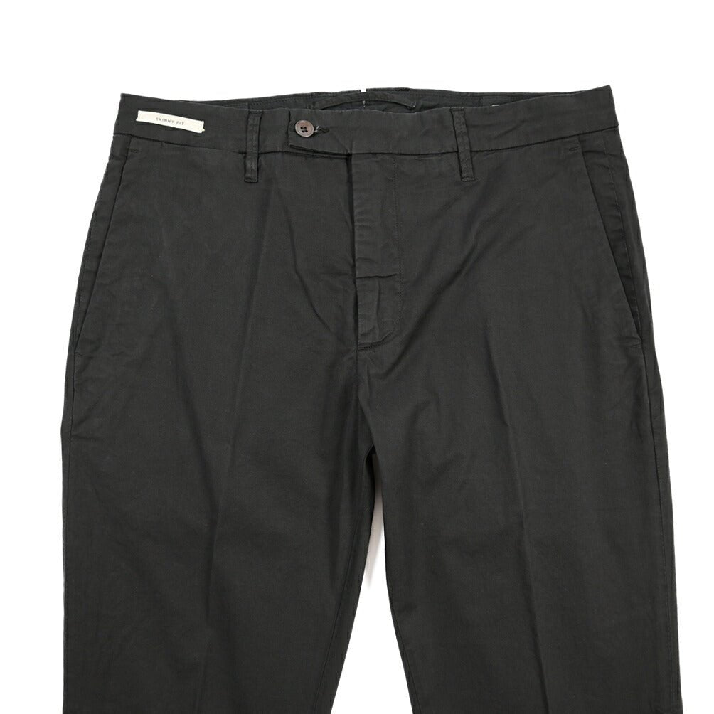 YCHAI “PANATELA” ストレッチコットン ノータックチノパンツ / SKINNY FIT ブラック(NERO) 31 | GUARDAROBA MILANO OFFICIAL STORE