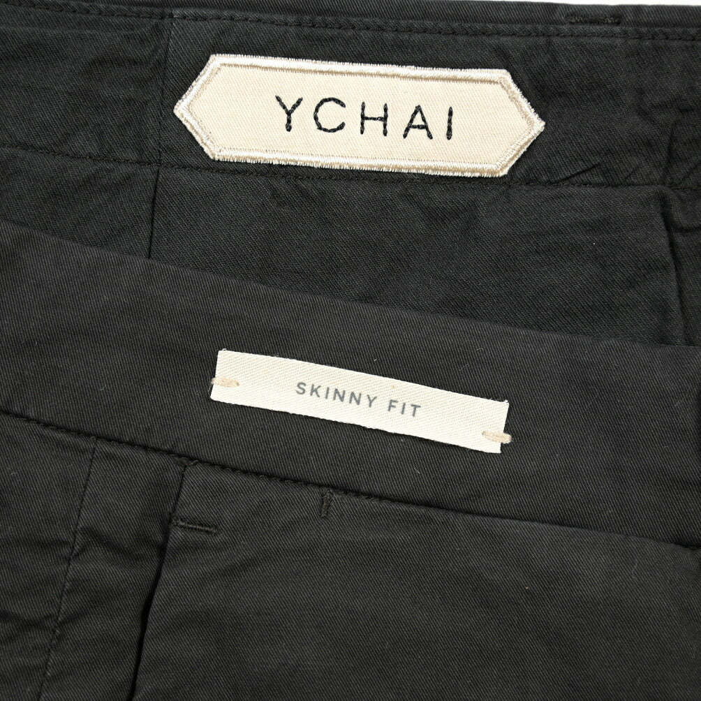 YCHAI “PANATELA” ストレッチコットン ノータックチノパンツ / SKINNY FIT ブラック(NERO) 31 | GUARDAROBA MILANO OFFICIAL STORE