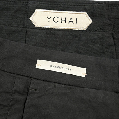 YCHAI “PANATELA” ストレッチコットン ノータックチノパンツ / SKINNY FIT ブラック(NERO) 31 | GUARDAROBA MILANO OFFICIAL STORE
