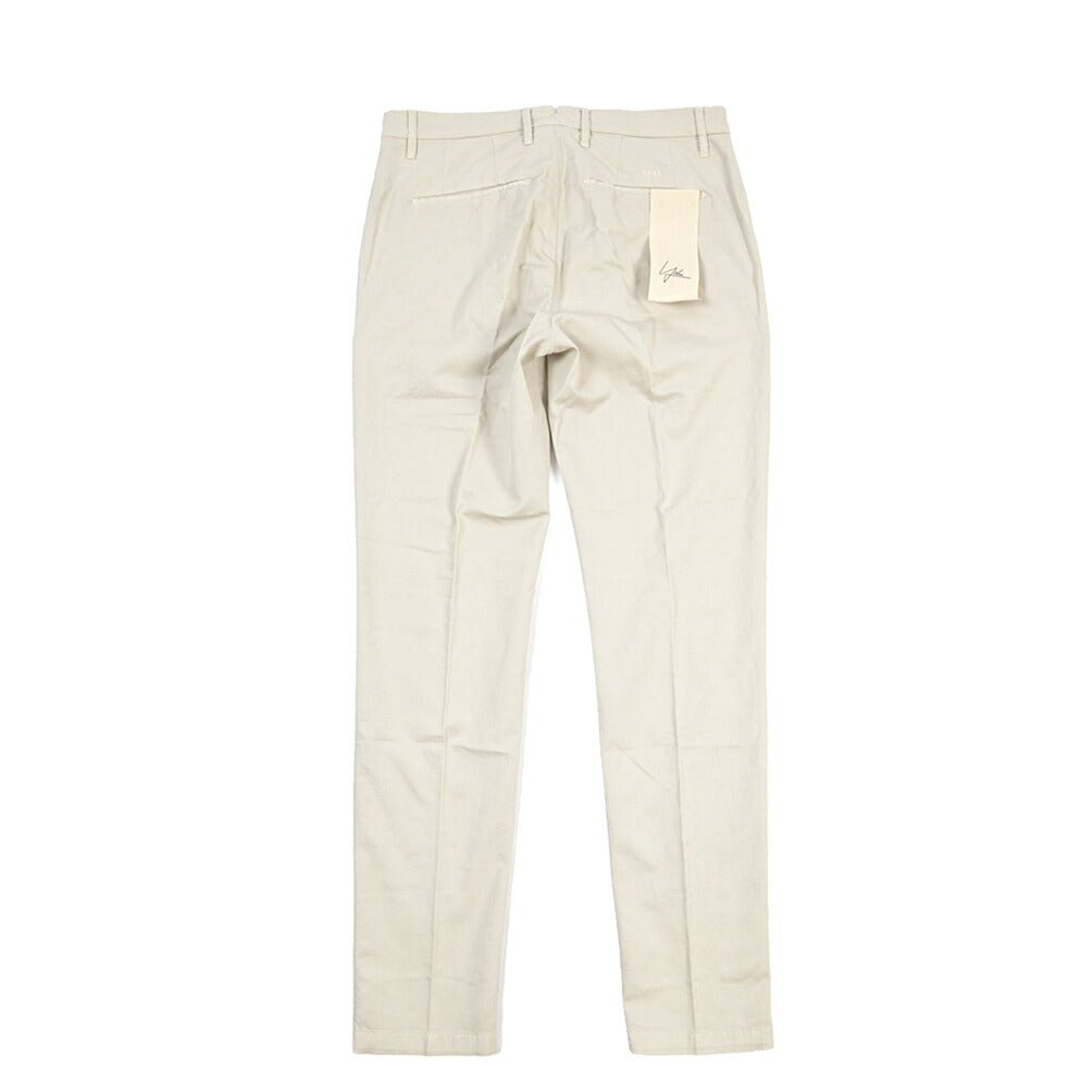 YCHAI “PANATELA” リネン混コットン ノータックストレッチパンツ / SKINNY FIT ライトグレー(STUCCO) 29 | GUARDAROBA MILANO OFFICIAL STORE