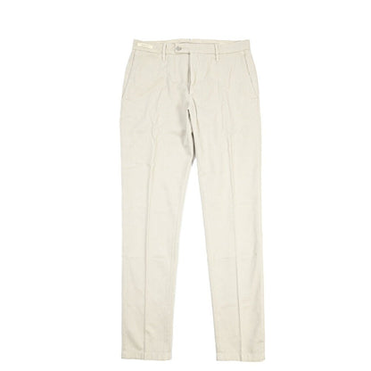 YCHAI “PANATELA” リネン混コットン ノータックストレッチパンツ / SKINNY FIT ライトグレー(STUCCO) 29 | GUARDAROBA MILANO OFFICIAL STORE
