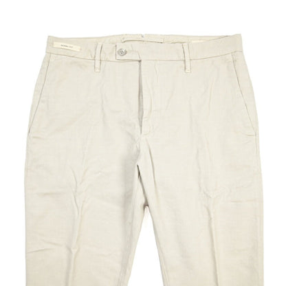 YCHAI “PANATELA” リネン混コットン ノータックストレッチパンツ / SKINNY FIT ライトグレー(STUCCO) 29 | GUARDAROBA MILANO OFFICIAL STORE