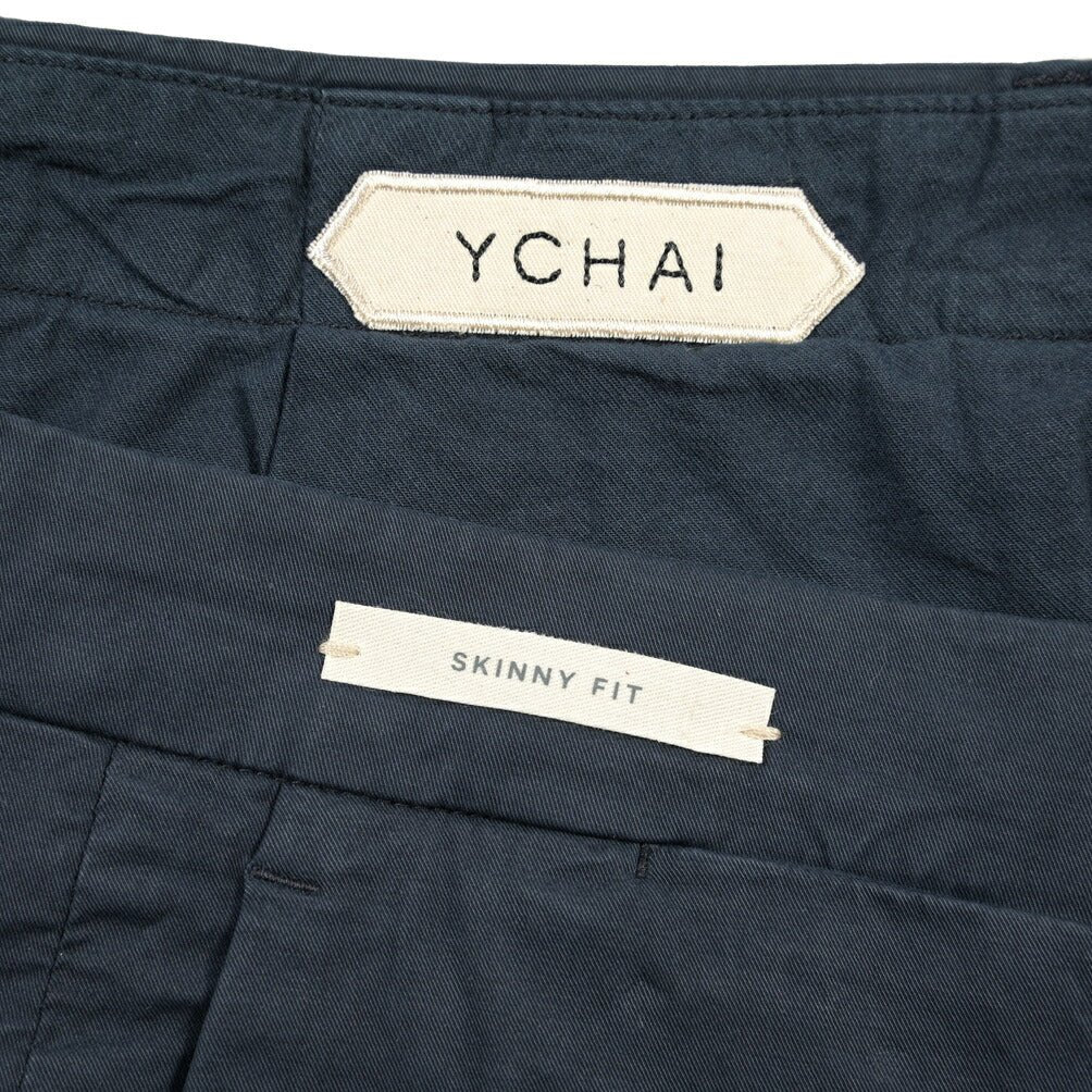 YCHAI “PANATELA” ストレッチコットン ノータックチノパンツ / SKINNY FIT ネイビー(BLU) 30 | GUARDAROBA MILANO OFFICIAL STORE