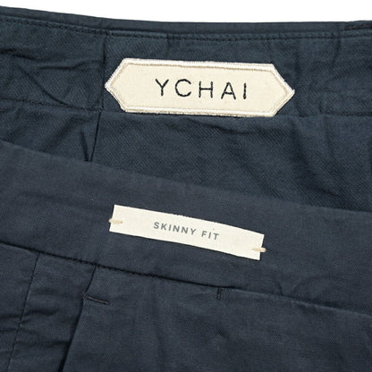 YCHAI “PANATELA” ストレッチコットン ノータックチノパンツ / SKINNY FIT ネイビー(BLU) 30 | GUARDAROBA MILANO OFFICIAL STORE