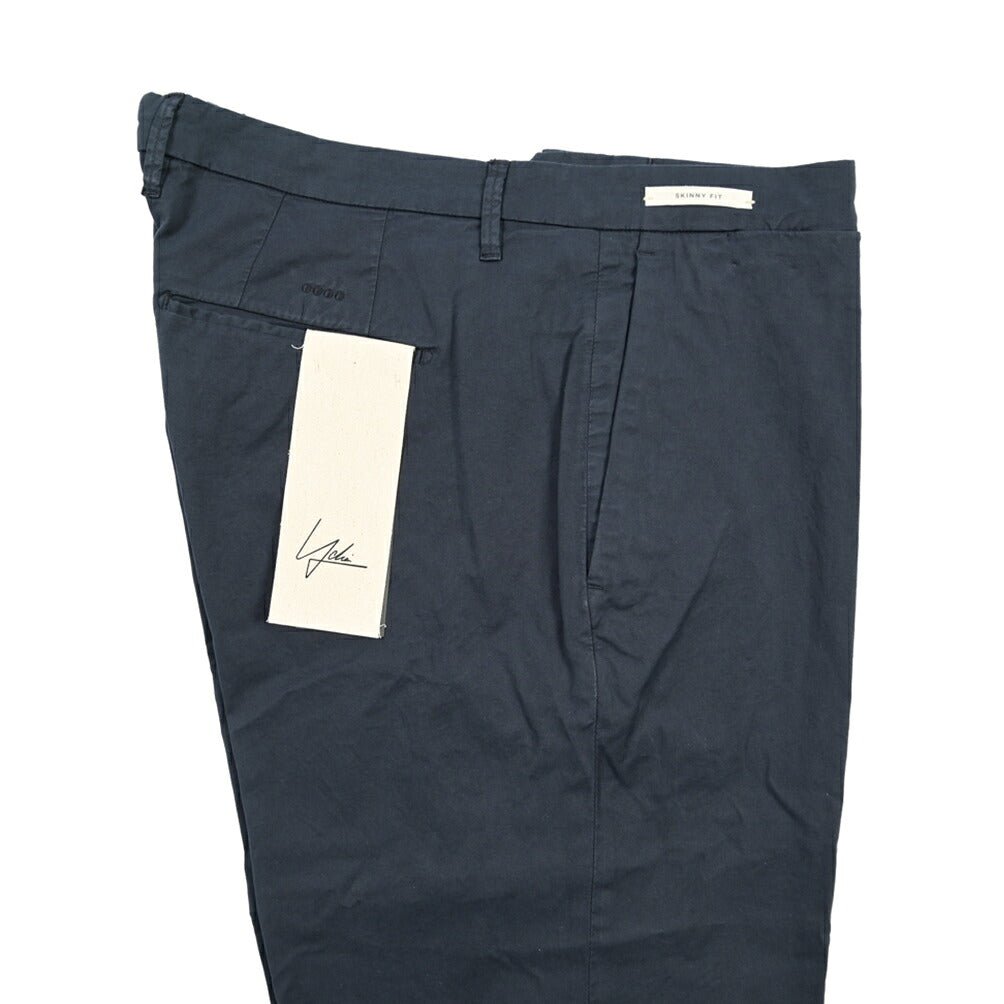 YCHAI “PANATELA” ストレッチコットン ノータックチノパンツ / SKINNY FIT ネイビー(BLU) 30 | GUARDAROBA MILANO OFFICIAL STORE