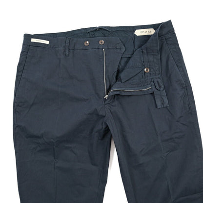 YCHAI “PANATELA” ストレッチコットン ノータックチノパンツ / SKINNY FIT ネイビー(BLU) 30 | GUARDAROBA MILANO OFFICIAL STORE