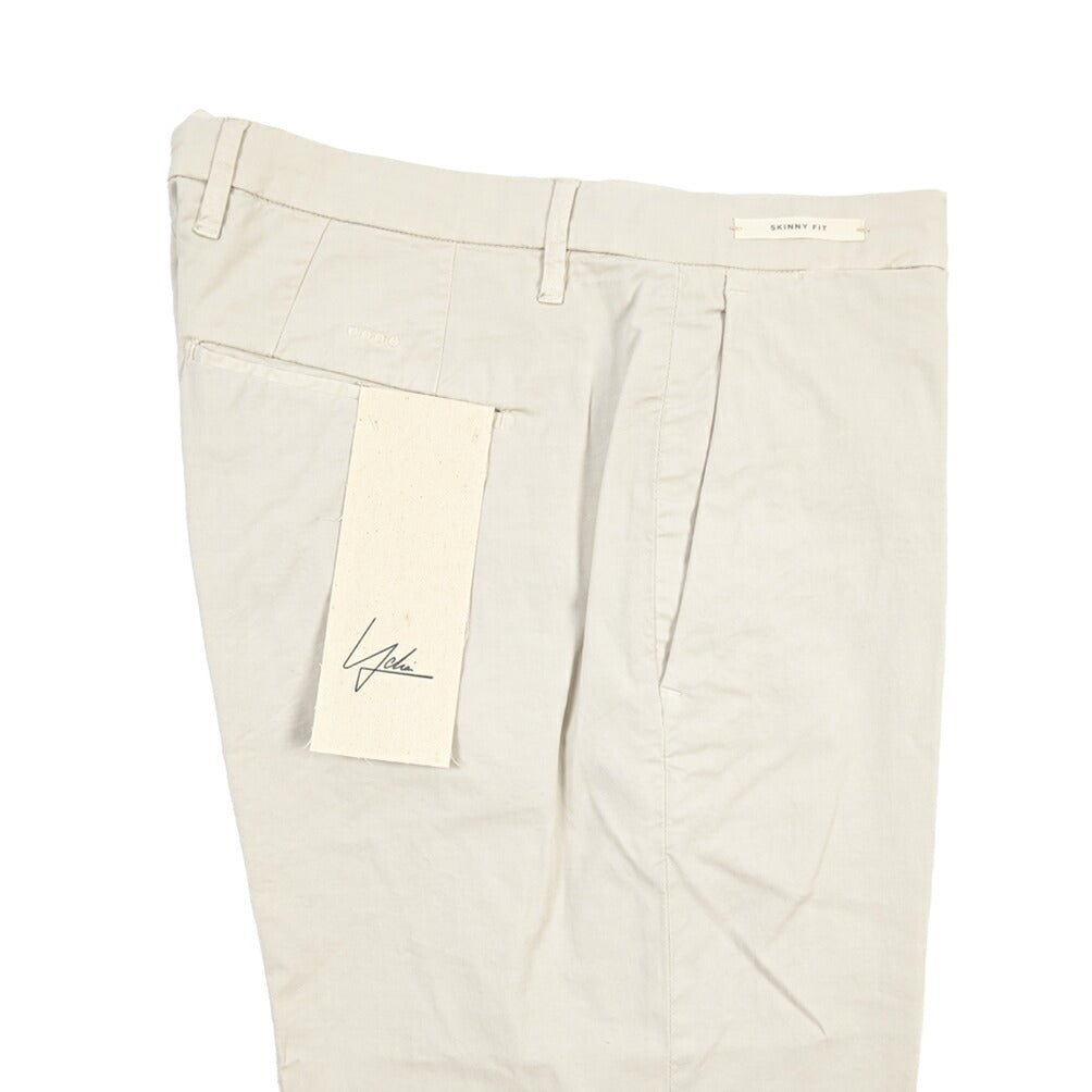 YCHAI “PANATELA” ストレッチコットン ノータックチノパンツ / SKINNY FIT ライトグレー(STUCCO) 29 | GUARDAROBA MILANO OFFICIAL STORE