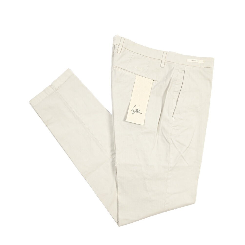 YCHAI “PANATELA” ストレッチコットン ノータックチノパンツ / SKINNY FIT ライトグレー(STUCCO) 29 | GUARDAROBA MILANO OFFICIAL STORE