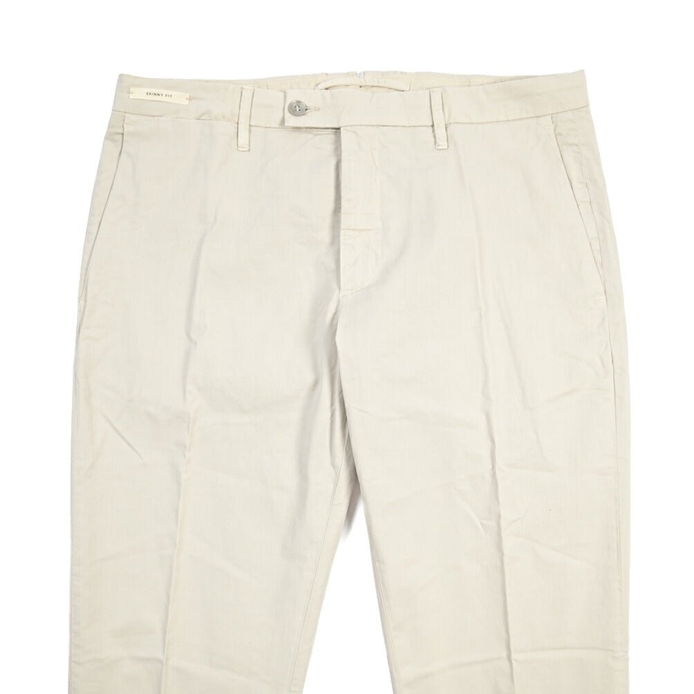 YCHAI “PANATELA” ストレッチコットン ノータックチノパンツ / SKINNY FIT ライトグレー(STUCCO) 29 | GUARDAROBA MILANO OFFICIAL STORE