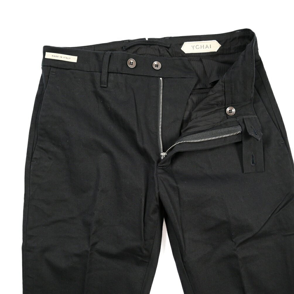 YCHAI “PANATELA” ストレッチコットン ノータックチノパンツ / SKINNY FIT ブラック(NERO) 31 | GUARDAROBA MILANO OFFICIAL STORE