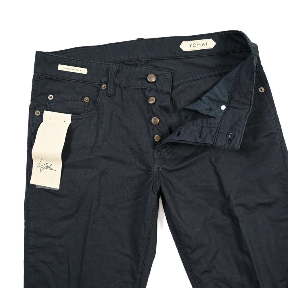 YCHAI “PANATELA” リネン混デニム カラースキニージーンズ / SKINNY FIT ネイビー(BLU) 33 | GUARDAROBA MILANO OFFICIAL STORE