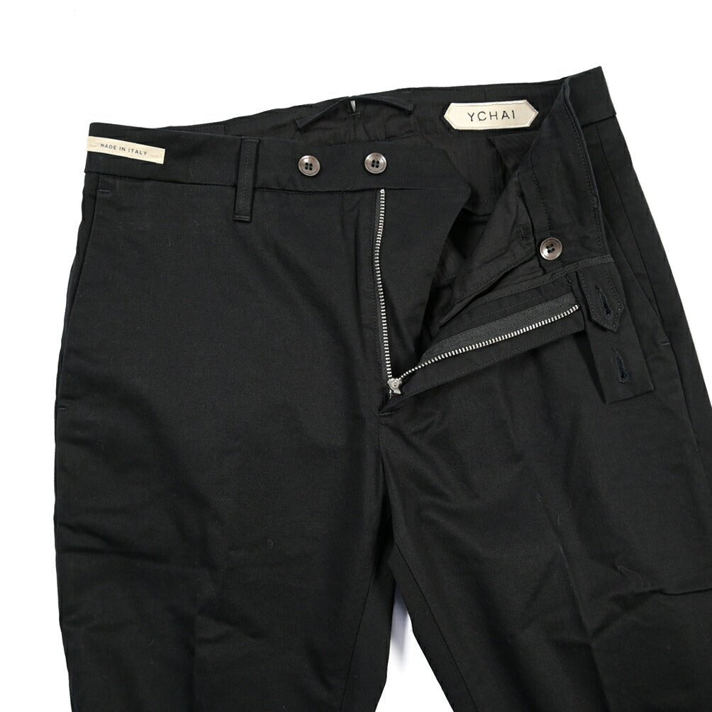 YCHAI “PANATELA” ストレッチコットン ノータックチノパンツ / SKINNY FIT ブラック(NERO) 31 | GUARDAROBA MILANO OFFICIAL STORE