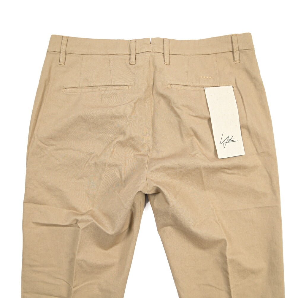 YCHAI “PANATELA” リネン混コットン ノータックストレッチパンツ / SKINNY FIT ベージュ(BEIGE) 32 | GUARDAROBA MILANO OFFICIAL STORE