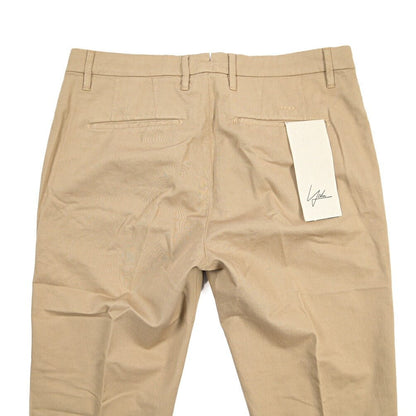 YCHAI “PANATELA” リネン混コットン ノータックストレッチパンツ / SKINNY FIT ベージュ(BEIGE) 32 | GUARDAROBA MILANO OFFICIAL STORE