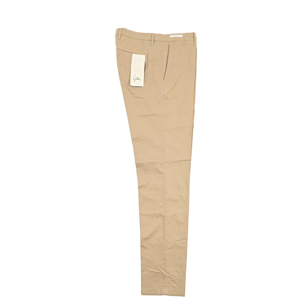 YCHAI “PANATELA” リネン混コットン ノータックストレッチパンツ / SKINNY FIT ベージュ(BEIGE) 32 | GUARDAROBA MILANO OFFICIAL STORE