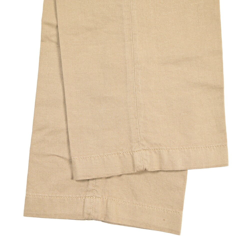 YCHAI “PANATELA” リネン混コットン ノータックストレッチパンツ / SKINNY FIT ベージュ(BEIGE) 32 | GUARDAROBA MILANO OFFICIAL STORE