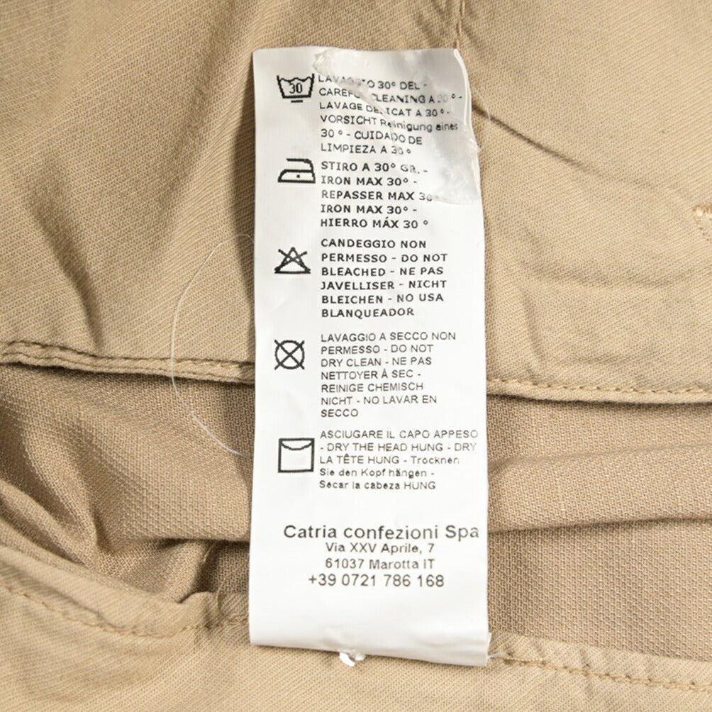 YCHAI “PANATELA” リネン混コットン ノータックストレッチパンツ / SKINNY FIT ベージュ(BEIGE) 32 | GUARDAROBA MILANO OFFICIAL STORE