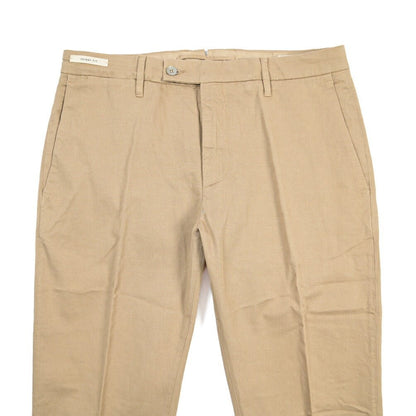 YCHAI “PANATELA” リネン混コットン ノータックストレッチパンツ / SKINNY FIT ベージュ(BEIGE) 32 | GUARDAROBA MILANO OFFICIAL STORE