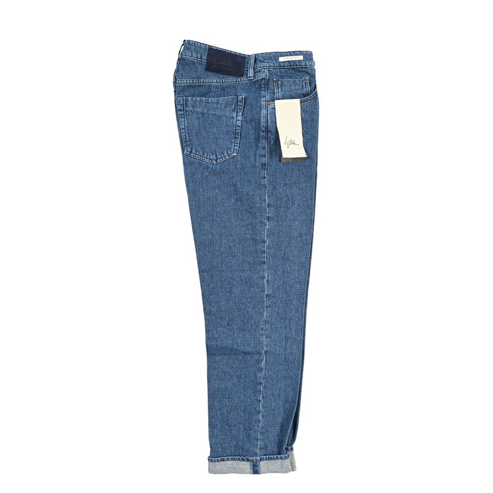 YCHAI “ROBUSTO” コットン100%デニム 5ポケットジーンズ / TAPERED FIT ブルー(BLU) 30 | GUARDAROBA MILANO OFFICIAL STORE
