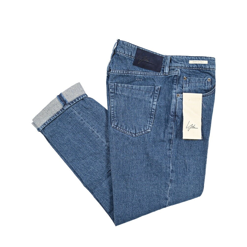 YCHAI “ROBUSTO” コットン100%デニム 5ポケットジーンズ / TAPERED FIT ブルー(BLU) 30 | GUARDAROBA MILANO OFFICIAL STORE