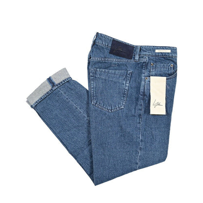 YCHAI “ROBUSTO” コットン100%デニム 5ポケットジーンズ / TAPERED FIT ブルー(BLU) 30 | GUARDAROBA MILANO OFFICIAL STORE