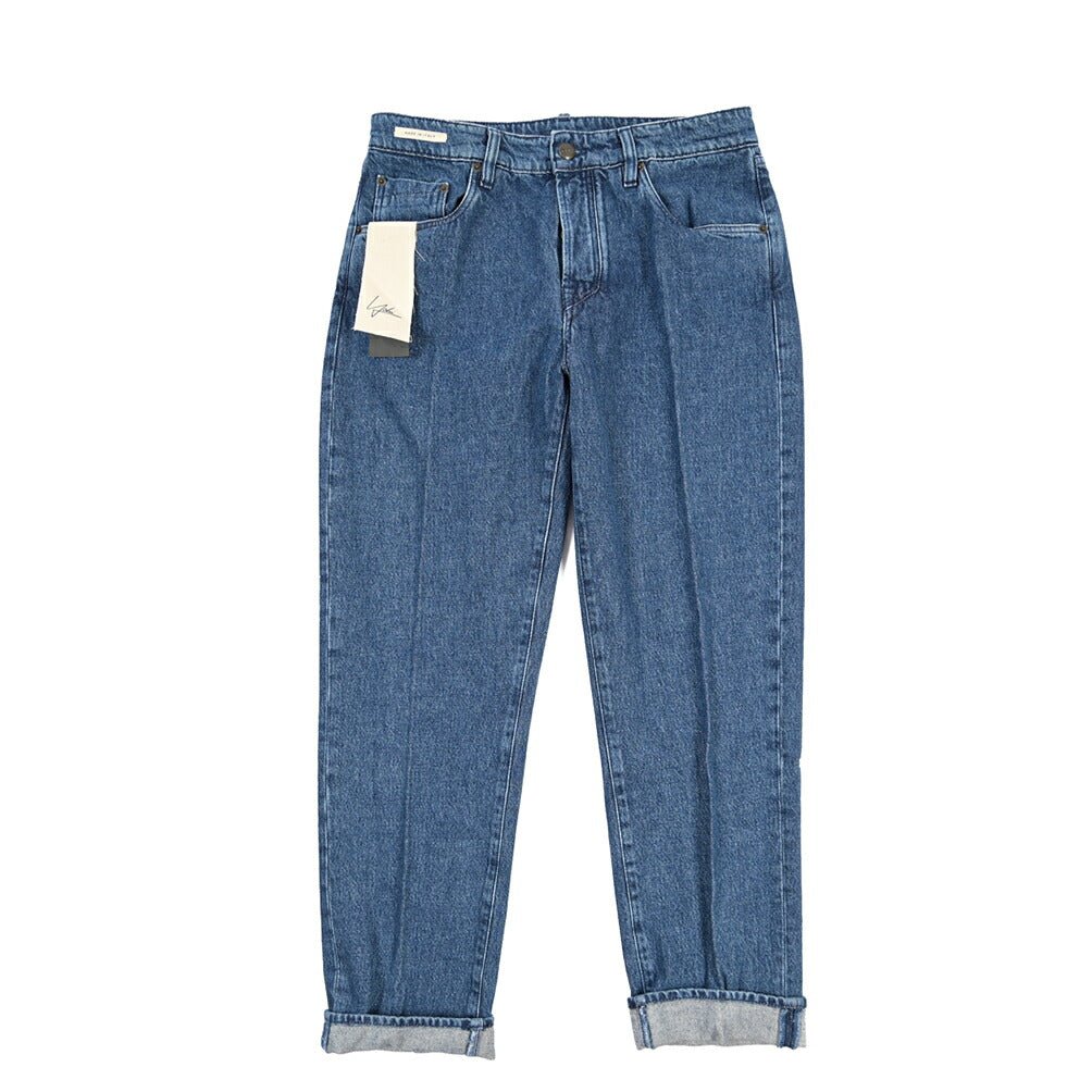 YCHAI “ROBUSTO” コットン100%デニム 5ポケットジーンズ / TAPERED FIT ブルー(BLU) 30 | GUARDAROBA MILANO OFFICIAL STORE