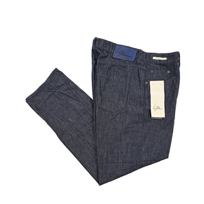 YCHAI “ROBUSTO” コットン100%デニム 5ポケットジーンズ / TAPERED FIT ネイビー(INDIGO) 33 | GUARDAROBA MILANO OFFICIAL STORE