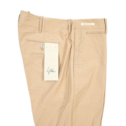 YCHAI “ROBUSTO” コットン100% ノータックチノパンツ / TAPERED FIT ベージュ(SABBIA) 33 | GUARDAROBA MILANO OFFICIAL STORE