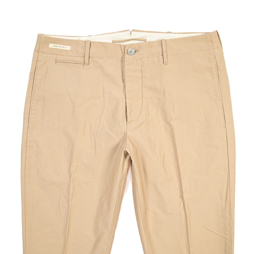 YCHAI “ROBUSTO” コットン100% ノータックチノパンツ / TAPERED FIT ベージュ(SABBIA) 33 | GUARDAROBA MILANO OFFICIAL STORE