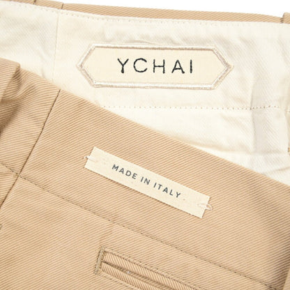 YCHAI “ROBUSTO” コットン100% ノータックチノパンツ / TAPERED FIT ベージュ(SABBIA) 33 | GUARDAROBA MILANO OFFICIAL STORE