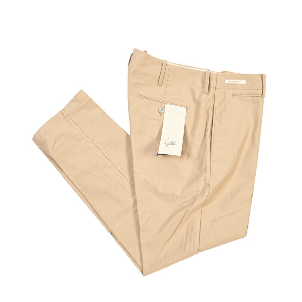 YCHAI “ROBUSTO” コットン100% ノータックチノパンツ / TAPERED FIT ベージュ(SABBIA) 33 | GUARDAROBA MILANO OFFICIAL STORE
