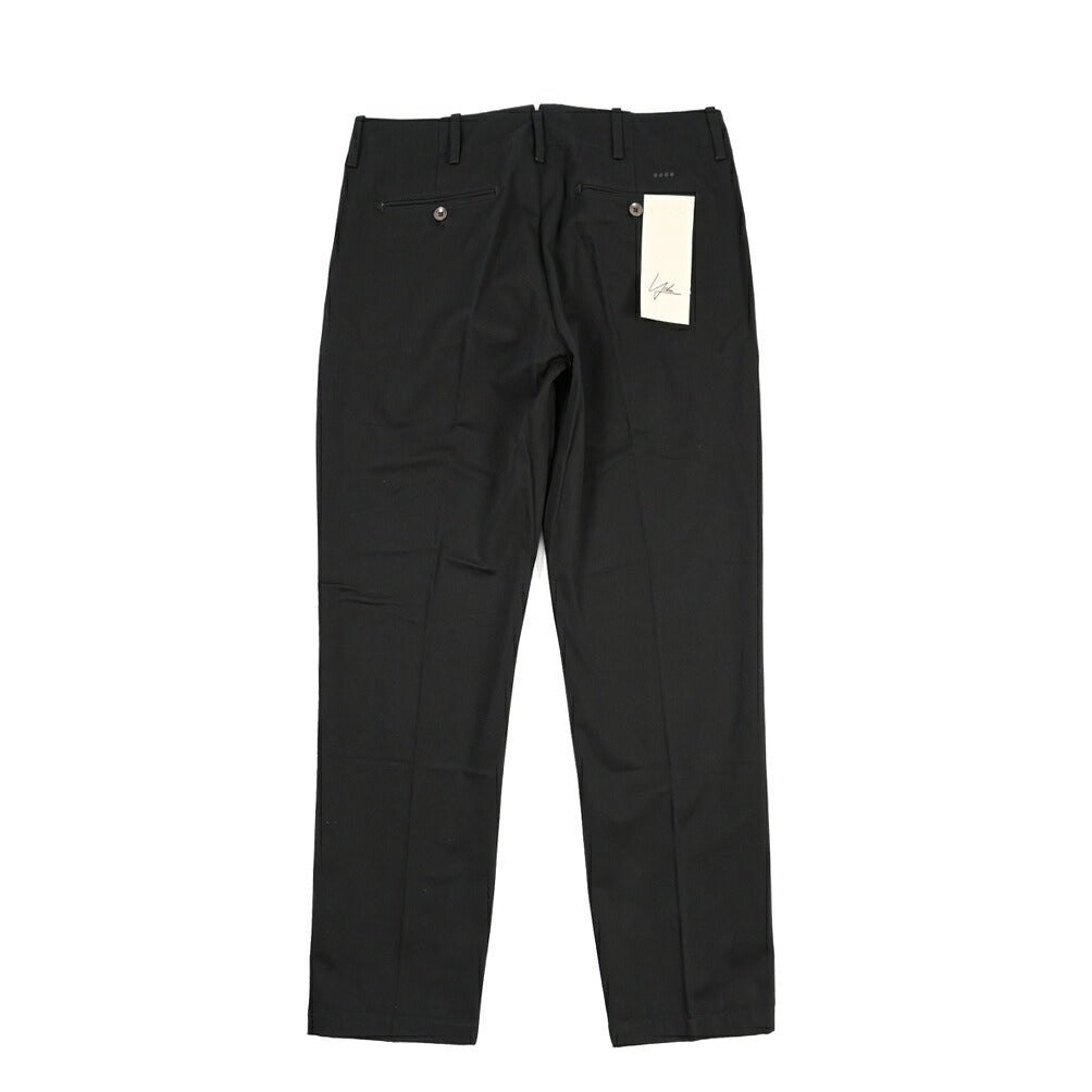 YCHAI “ROBUSTO” コットン100% ノータックチノパンツ / TAPERED FIT ブラック(NERO) 28 | GUARDAROBA MILANO OFFICIAL STORE