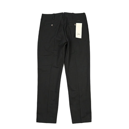 YCHAI “ROBUSTO” コットン100% ノータックチノパンツ / TAPERED FIT ブラック(NERO) 28 | GUARDAROBA MILANO OFFICIAL STORE
