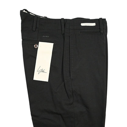 YCHAI “ROBUSTO” コットン100% ノータックチノパンツ / TAPERED FIT ブラック(NERO) 28 | GUARDAROBA MILANO OFFICIAL STORE