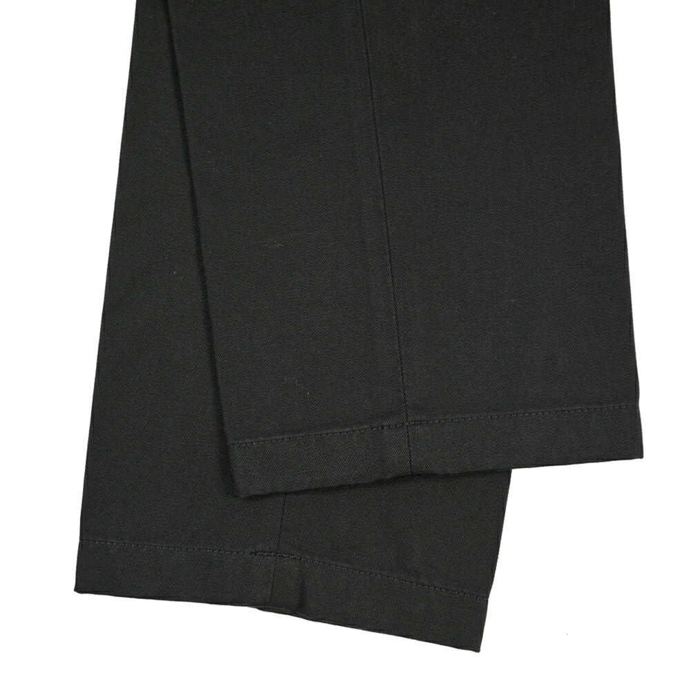 YCHAI “ROBUSTO” コットン100% ノータックチノパンツ / TAPERED FIT ブラック(NERO) 28 | GUARDAROBA MILANO OFFICIAL STORE