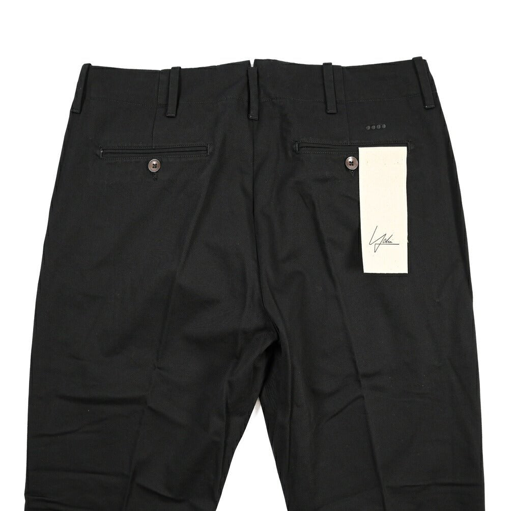 YCHAI “ROBUSTO” コットン100% ノータックチノパンツ / TAPERED FIT ブラック(NERO) 28 | GUARDAROBA MILANO OFFICIAL STORE