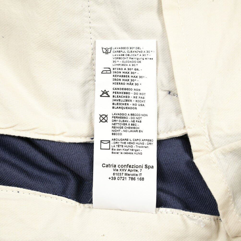 YCHAI “ROBUSTO” コットン100% ツータックチノパンツ / TAPERED FIT ネイビー(BLU) 33 | GUARDAROBA MILANO OFFICIAL STORE