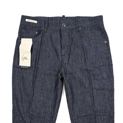 YCHAI “ROBUSTO” コットン100% ノータックデニムスラックス(デニスラ) / TAPERED FIT ネイビー(INDIGO) 32 | GUARDAROBA MILANO OFFICIAL STORE