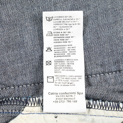 YCHAI “ROBUSTO” コットン100% ノータックデニムスラックス(デニスラ) / TAPERED FIT ネイビー(INDIGO) 32 | GUARDAROBA MILANO OFFICIAL STORE