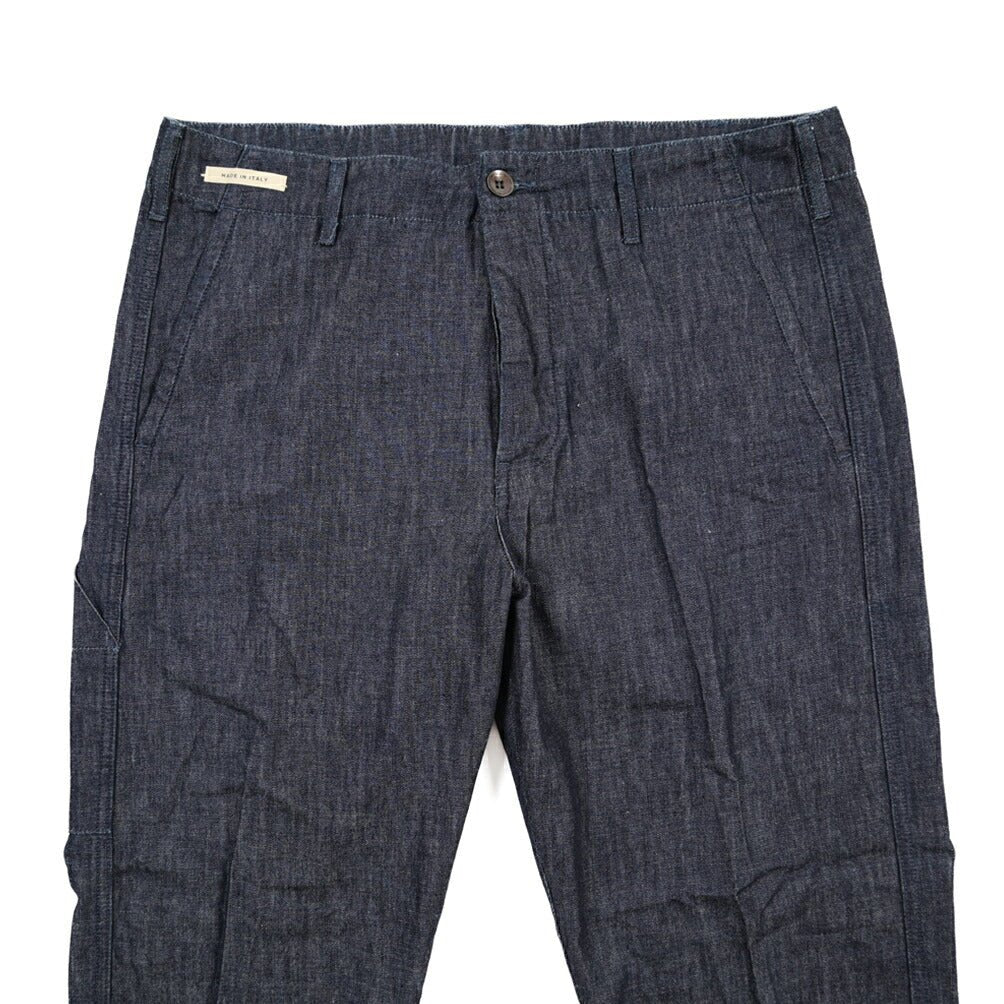 YCHAI “ROBUSTO” コットン100%デニム ペインターパンツ / TAPERED FIT ネイビー(INDIGO) 33 | GUARDAROBA MILANO OFFICIAL STORE