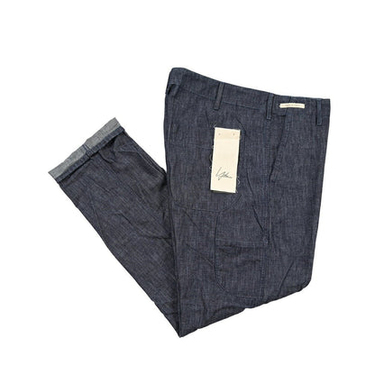 YCHAI “ROBUSTO” コットン100%デニム ペインターパンツ / TAPERED FIT ネイビー(INDIGO) 33 | GUARDAROBA MILANO OFFICIAL STORE