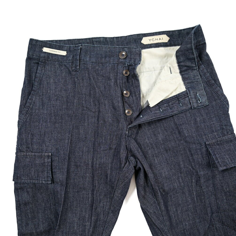 YCHAI “ROBUSTO” コットン100%デニム カーゴパンツ / TAPERED FIT ネイビー(INDIGO) 30 | GUARDAROBA MILANO OFFICIAL STORE