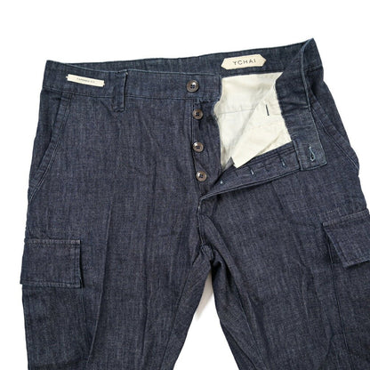 YCHAI “ROBUSTO” コットン100%デニム カーゴパンツ / TAPERED FIT ネイビー(INDIGO) 30 | GUARDAROBA MILANO OFFICIAL STORE