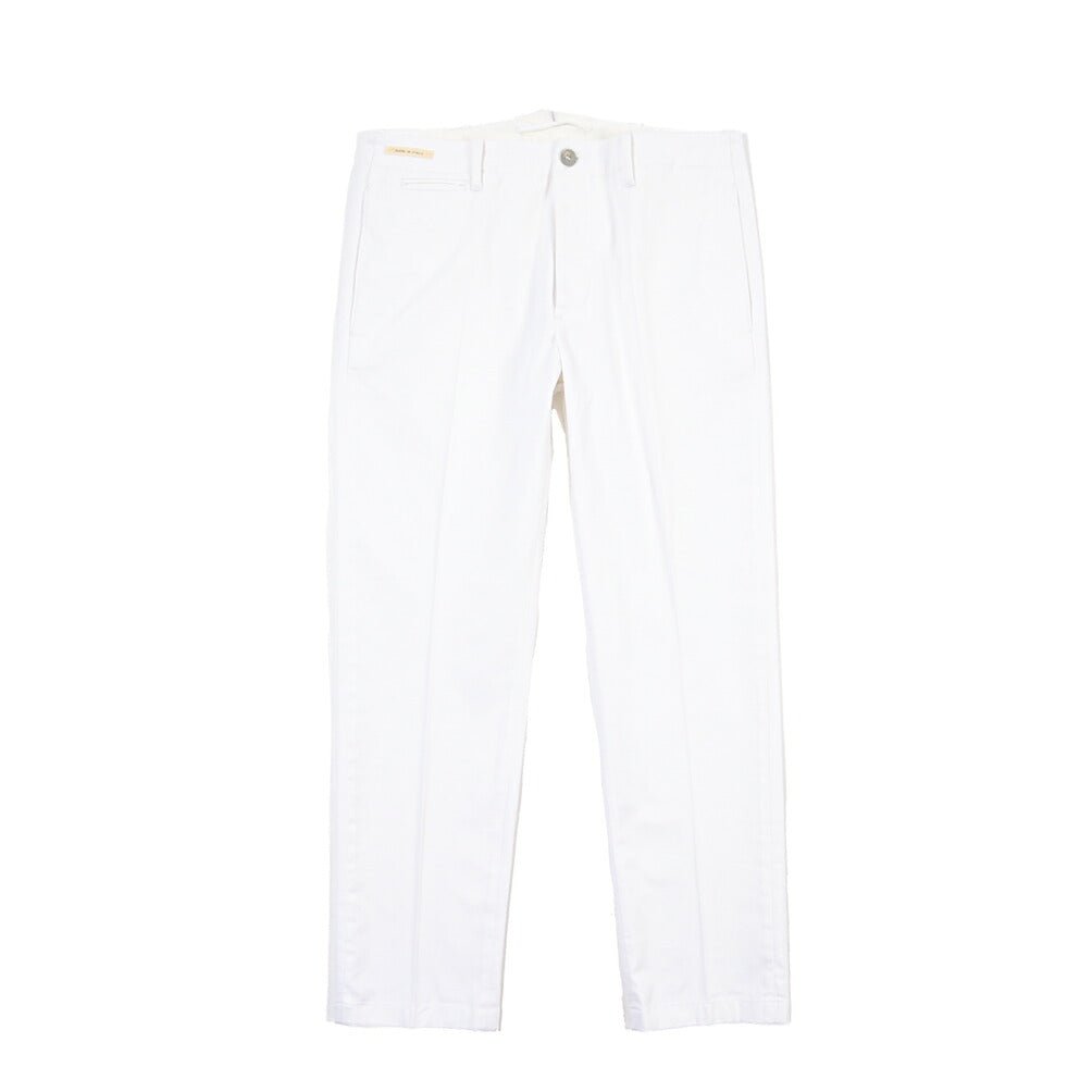 YCHAI “ROBUSTO” ストレッチコットン ノータックチノパンツ ホワイト(BIANCO) 31 | GUARDAROBA MILANO OFFICIAL STORE