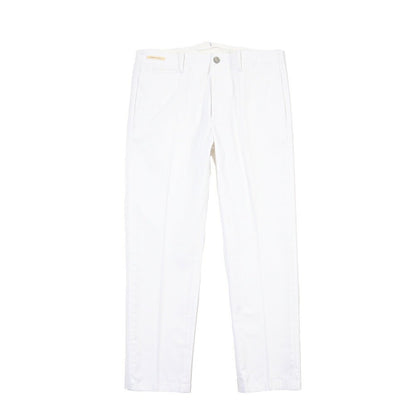 YCHAI “ROBUSTO” ストレッチコットン ノータックチノパンツ ホワイト(BIANCO) 31 | GUARDAROBA MILANO OFFICIAL STORE
