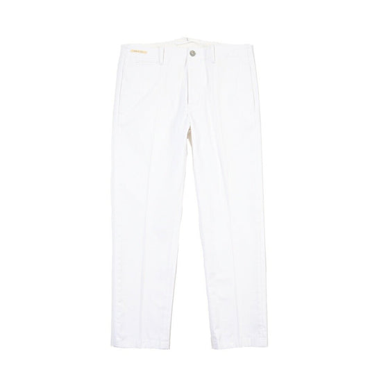 YCHAI “ROBUSTO” ストレッチコットン ノータックチノパンツ ホワイト(BIANCO) 31 | GUARDAROBA MILANO OFFICIAL STORE