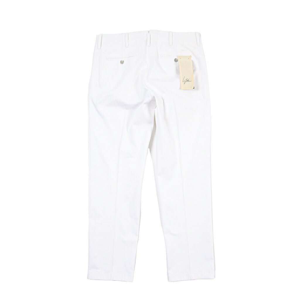 YCHAI “ROBUSTO” ストレッチコットン ノータックチノパンツ ホワイト(BIANCO) 31 | GUARDAROBA MILANO OFFICIAL STORE